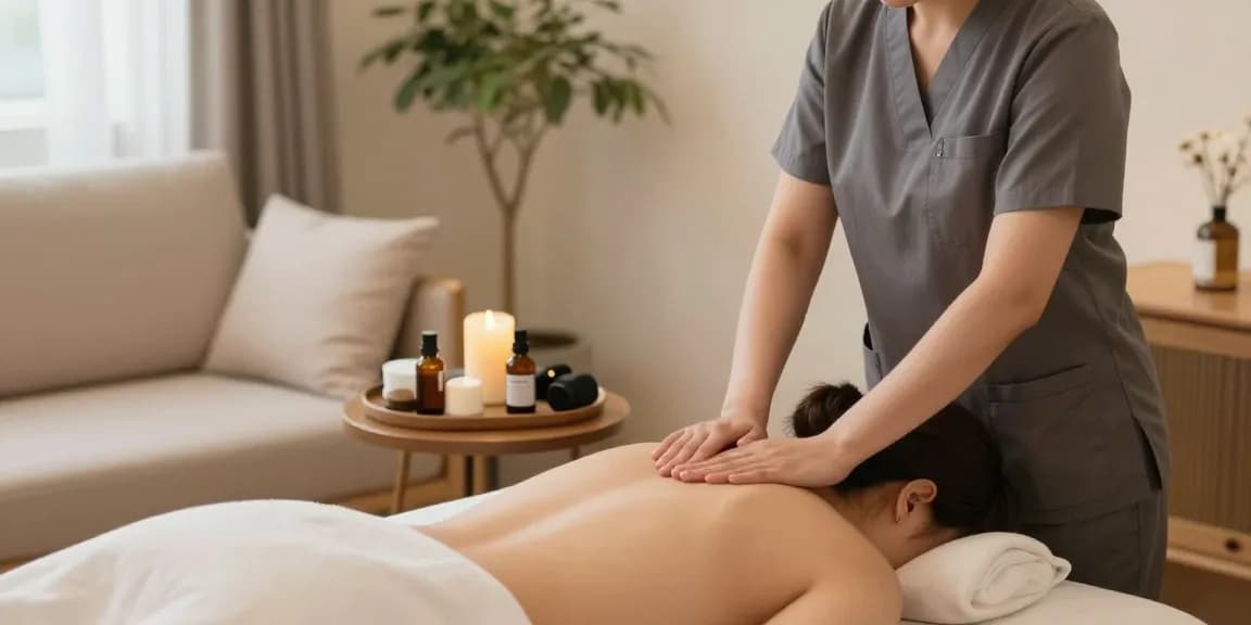 Experience the ultimate relaxation with 강동구출장마사지 in a calming home environment featuring a professional massage therapist.