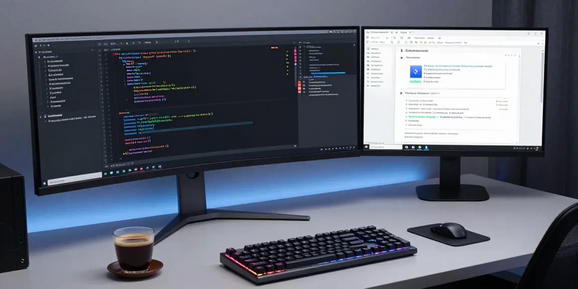 Thabet software development workspace with coding tools and cloud computing setup.