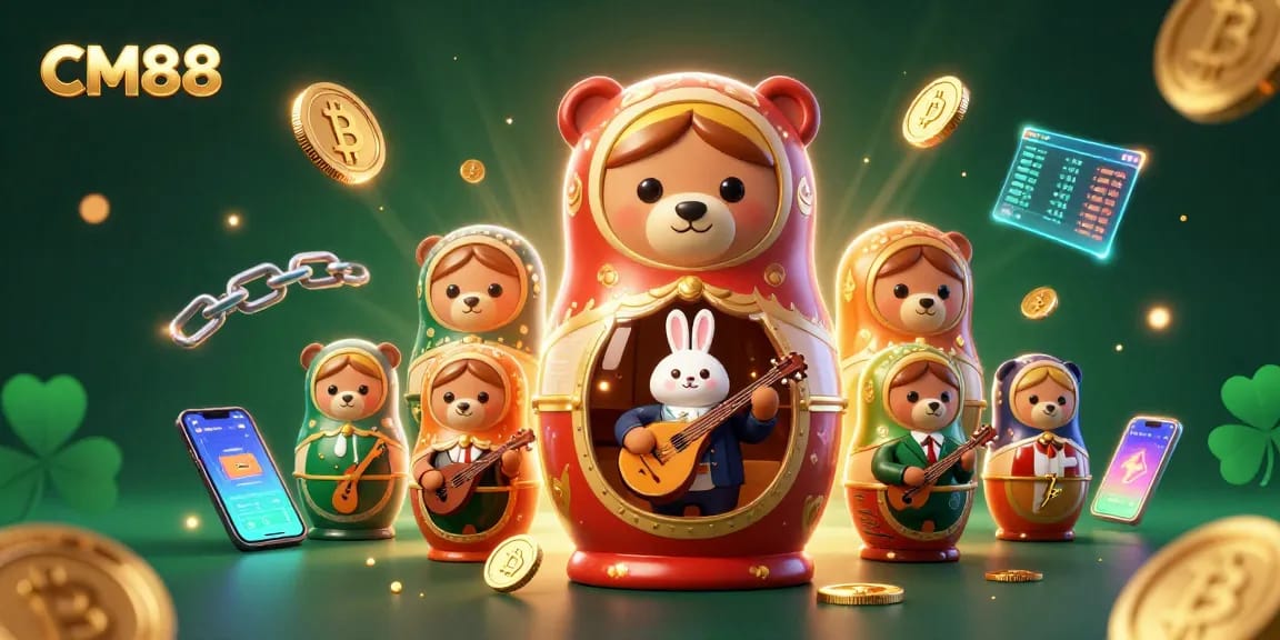 CM88 brings excitement with a whimsical 3D casino scene full of dealers and crypto elements.