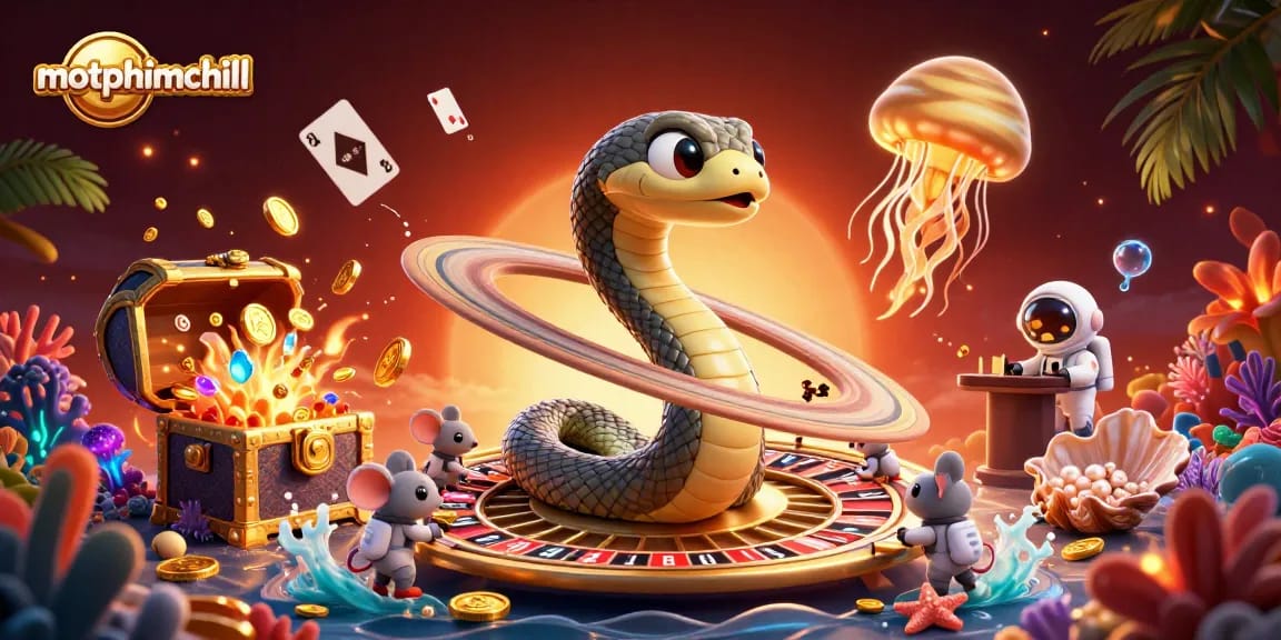 Experience thrilling bets in motphimchill's cosmic casino scene filled with vibrant characters and dynamic gameplay.