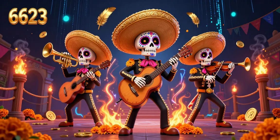 Experience the thrilling atmosphere of 6623 with a vibrant mariachi band in a lively casino setting.