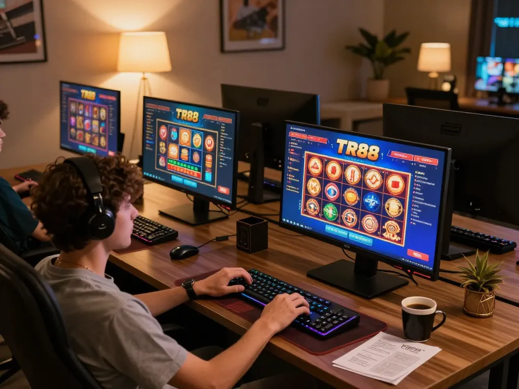 Player engaging with TR88 online casino interface for a dynamic gaming experience