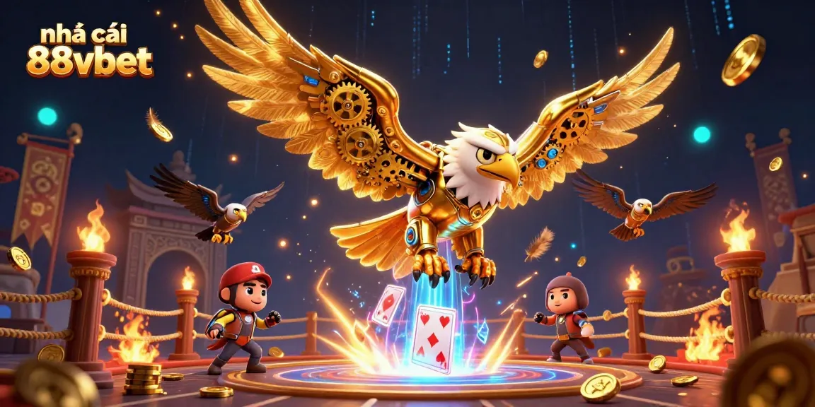 Experience the thrill at nhà cái 88vbet with dynamic 3D casino action featuring a golden eagle.