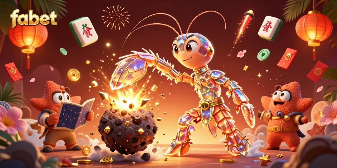 Experience fabet's thrilling gaming action with a dynamic casino illustration of vibrant characters and elements.