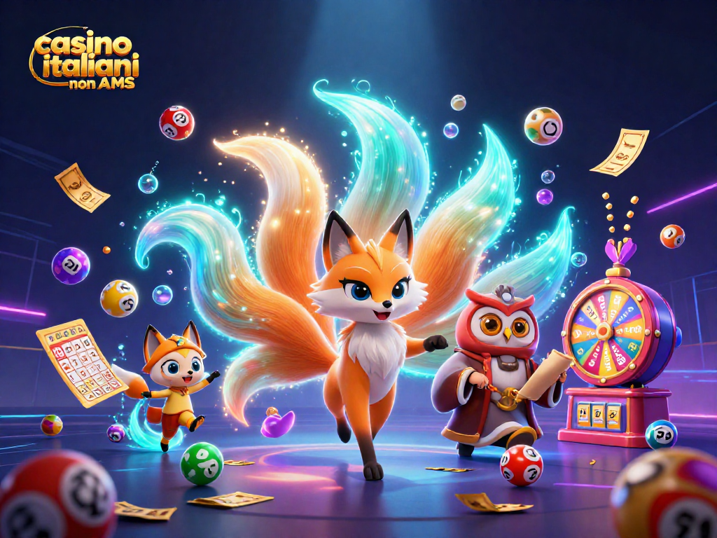 Scopri emozioni nei casino italiani non AAMS con un'illustrazione dinamica di fortuna e giochi.