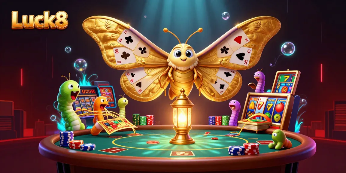 Experience the thrill of Luck8 with a vibrant casino illustration showcasing dynamic gaming elements.