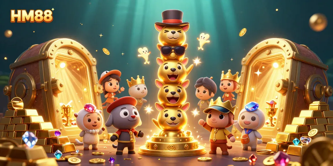 Experience the thrill at HM88 with vibrant casino elements and enchanting treasure scenes.