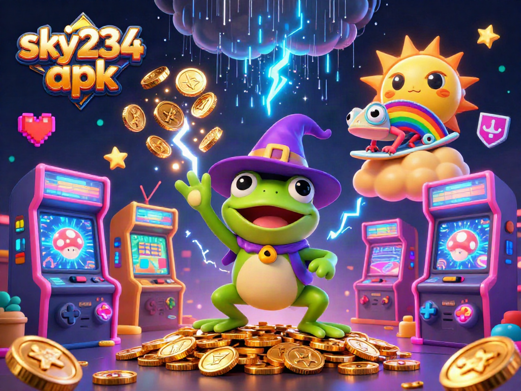 Experience the thrilling sky234 apk action with a vibrant 3D casino scene featuring magical elements.