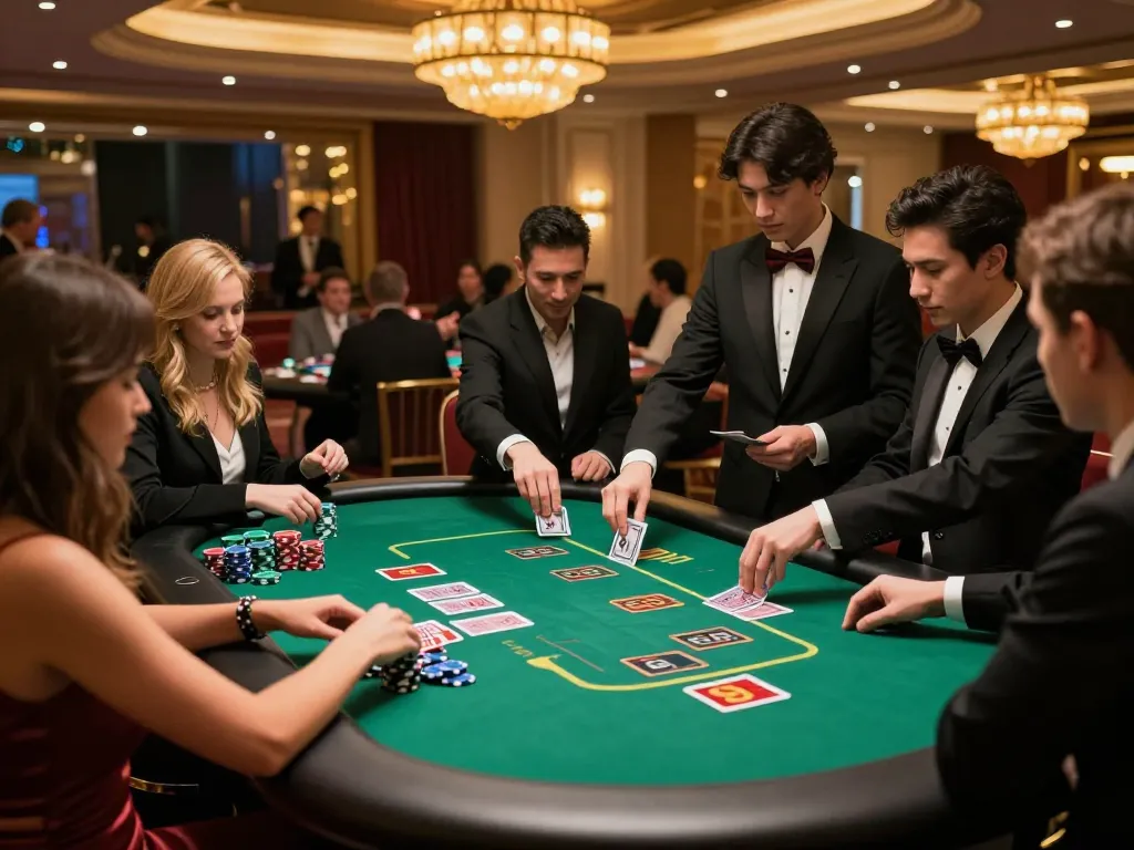 Engaging blackjack gameplay at a casino showcasing SC88 vip strategies with players and dealer in action.