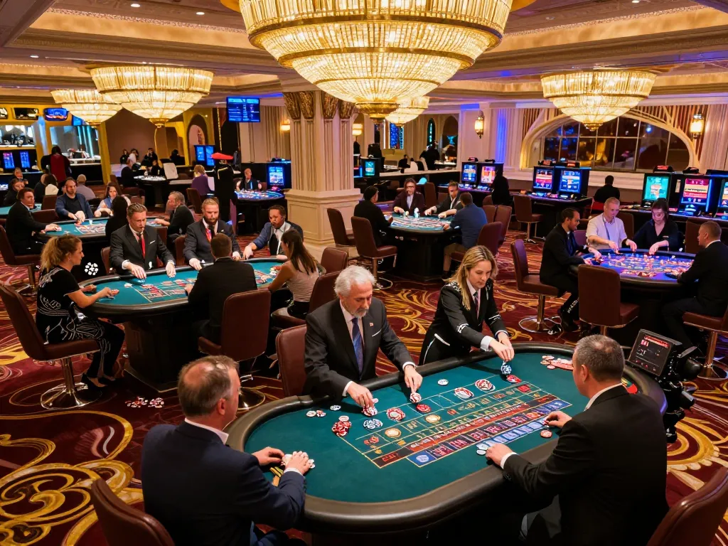 MM88 players engaging at roulette tables in a vibrant casino atmosphere.