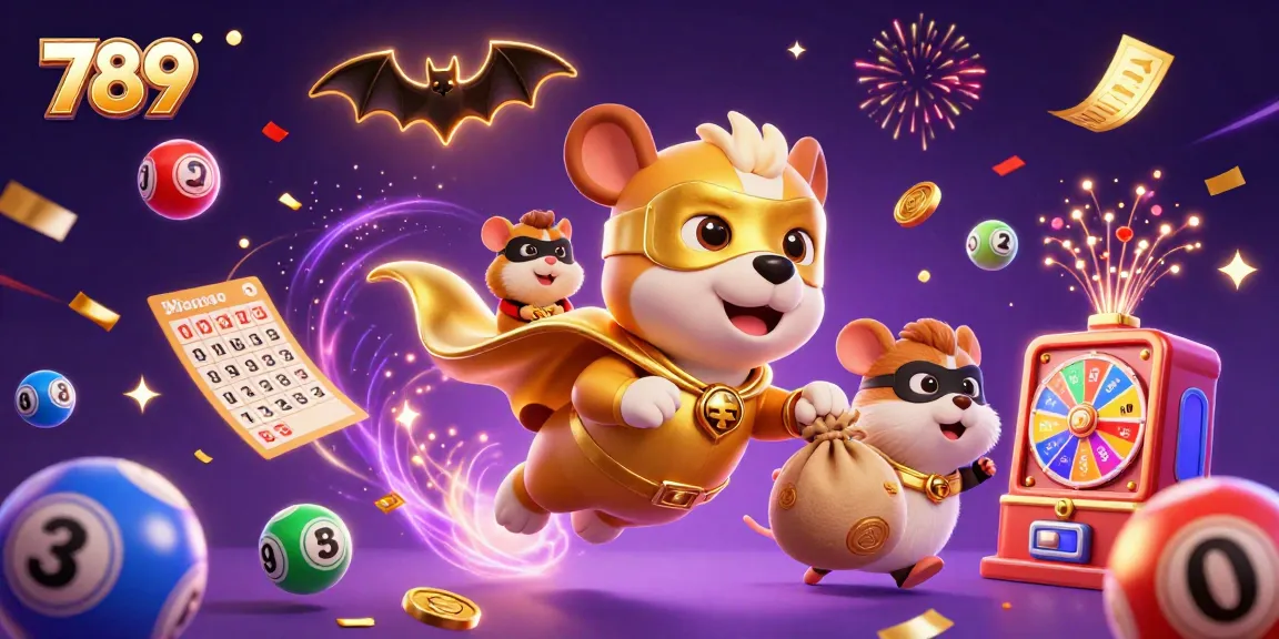 Experience exciting wins with 789 in a vibrant casino-themed illustration featuring dynamic characters and games.