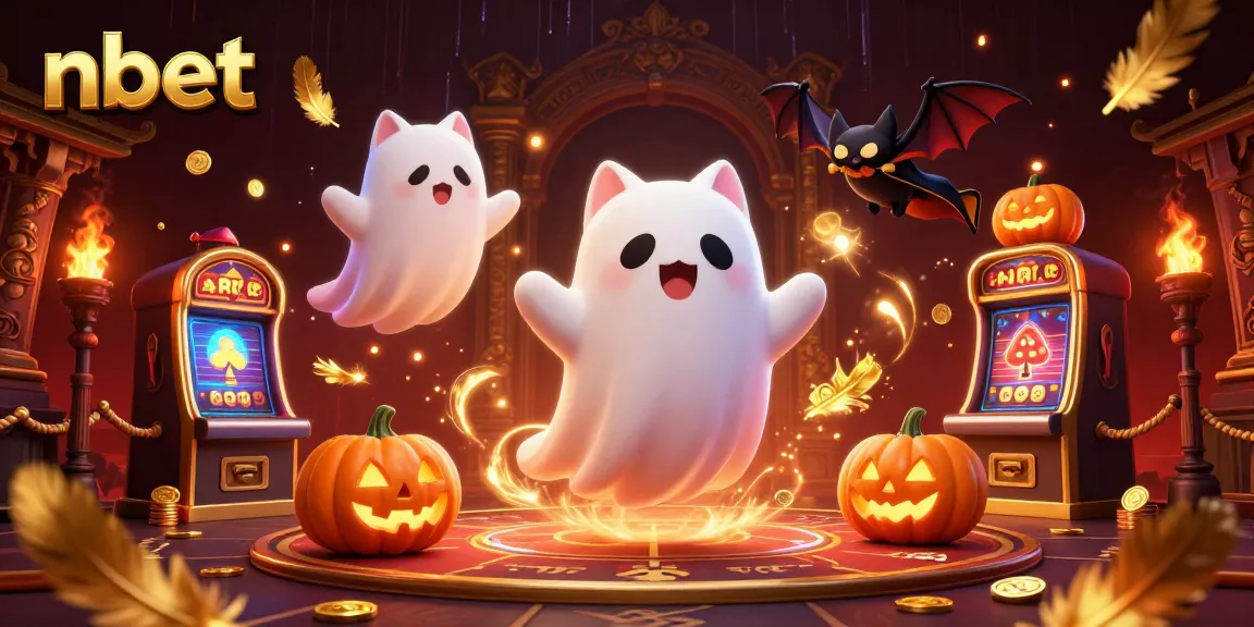 nbet transforms gameplay with a ghost cat and a bat in a haunted casino scene.