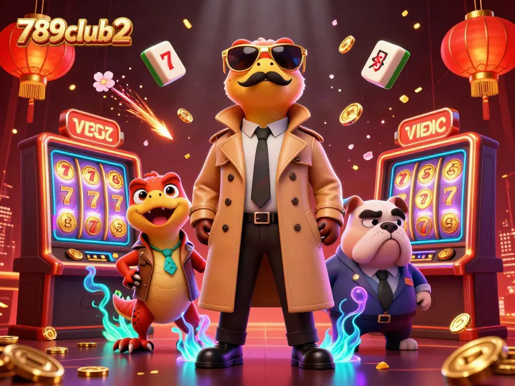 Catch the excitement with 789club2 as cartoon raptors navigate a VIP casino lounge