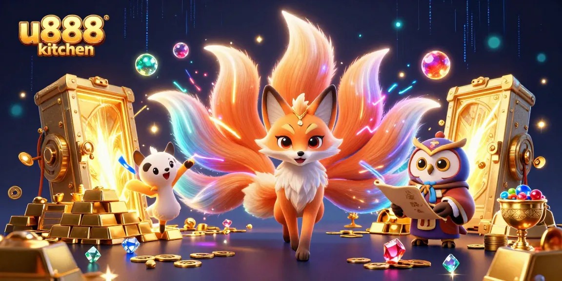 Experience the excitement of u888 kitchen with vibrant casino elements and magical characters.