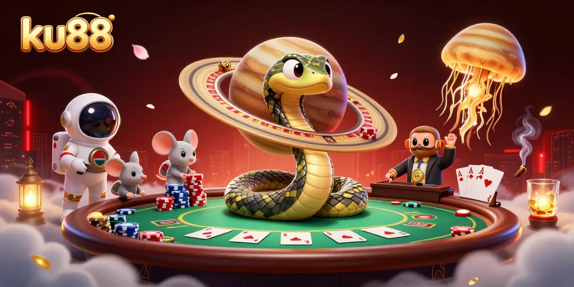 Experience ku88's cosmic casino with dynamic roulette gameplay and vibrant characters.