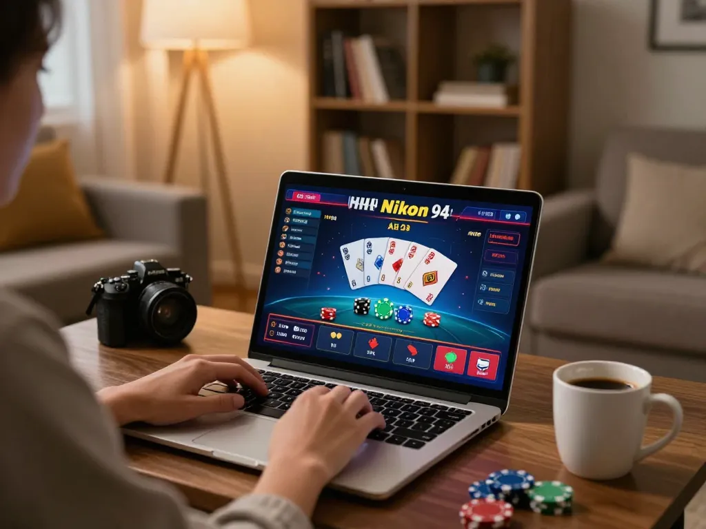 Engaging with cashmyminutes while playing online casino poker in a cozy living room setting.
