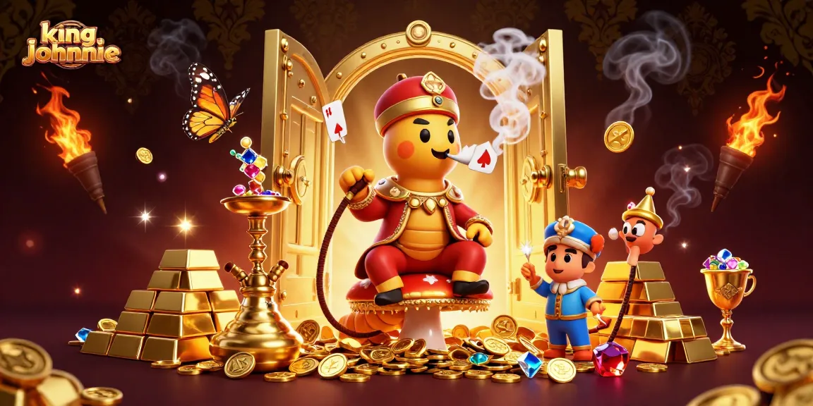 Experience the excitement of kingjohnnie through a vibrant casino scene with rich visuals and unique characters.