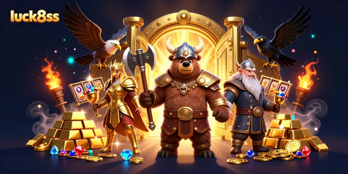 Immerse in the luck8ss casino adventure with dynamic Viking characters and dazzling treasures.