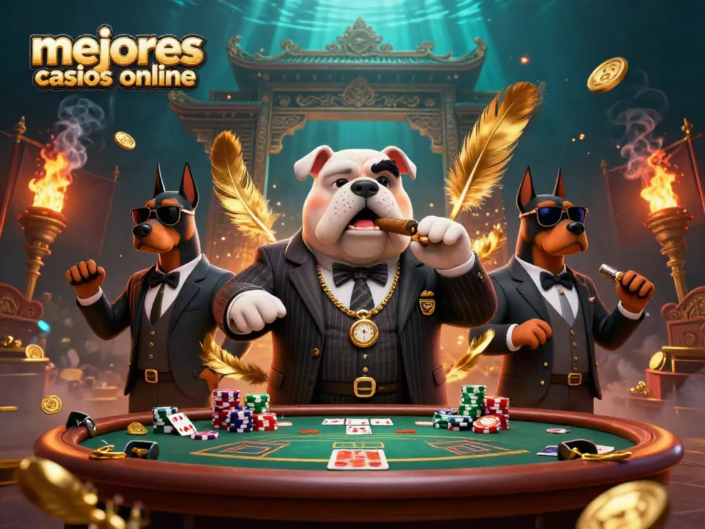 Juega en los mejores casinos online con una emocionante escena de póker y personajes cautivadores.