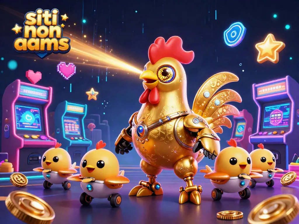 Attiva i tuoi giochi in siti non aams con una scena vibrante di casinò retro futuristico.