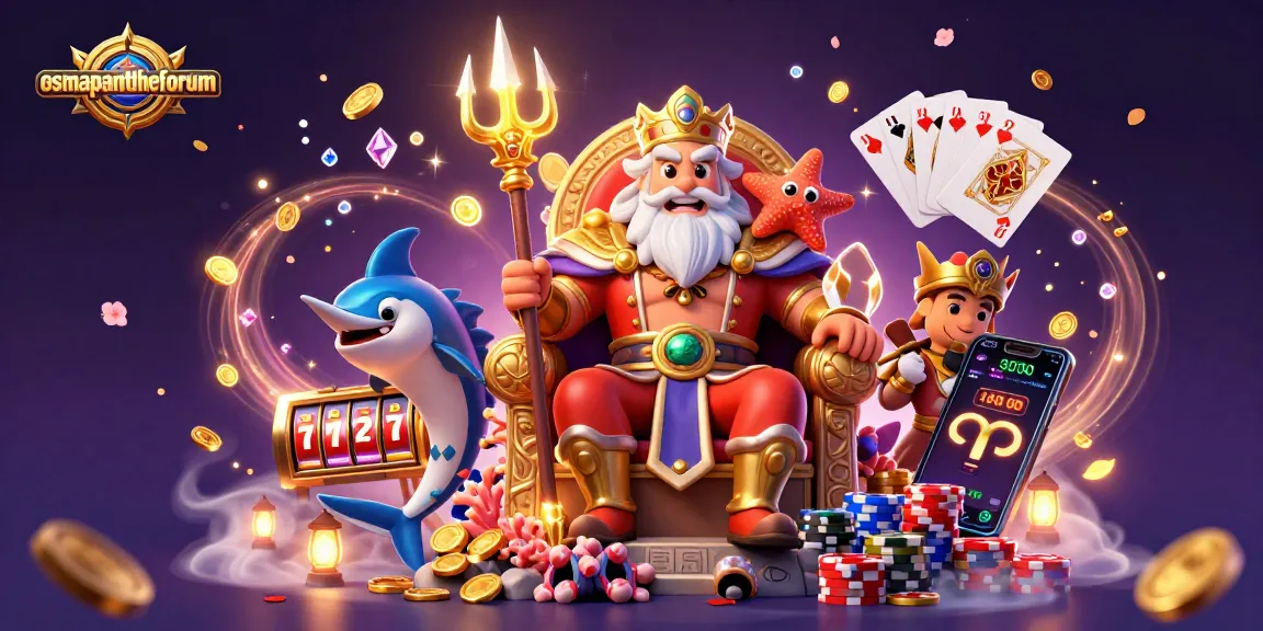 Spin winning reels and jackpots with osmapandtheforum's vibrant casino adventure illustration.