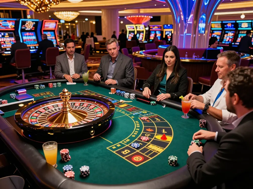 Players engaging in a thrilling roulette game at a Vegas casino while enjoying brandingbybrandi strategies for winning
