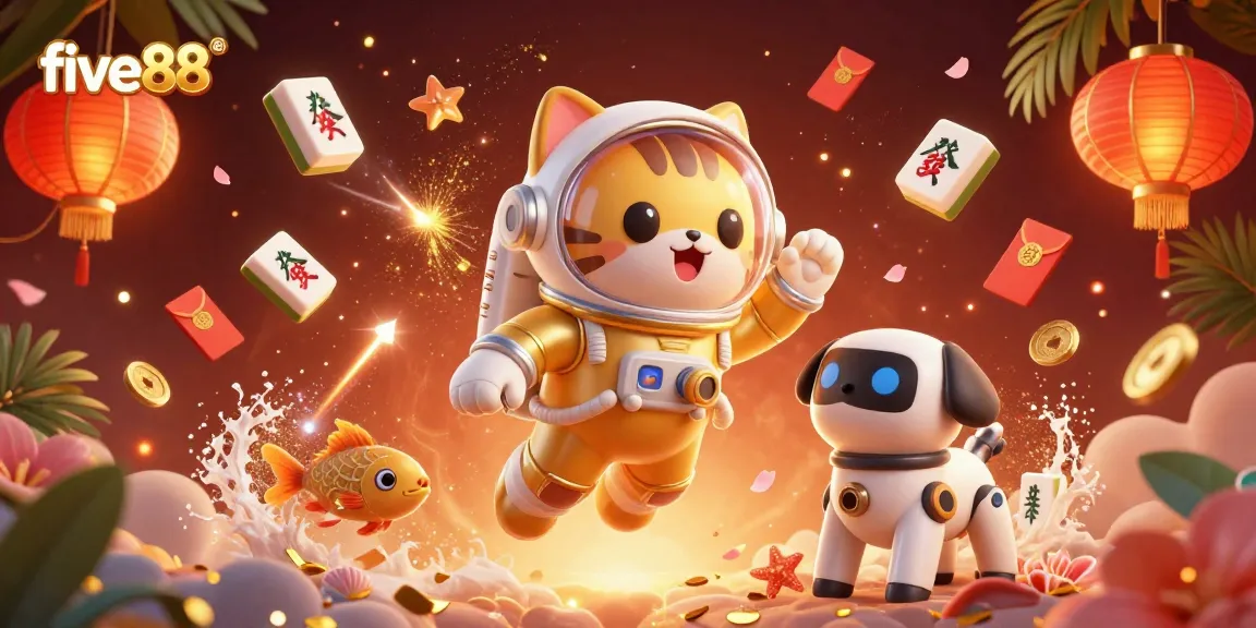 Unleashing winning strategies with five88 in a vibrant 3D casino-themed cosmic adventure.