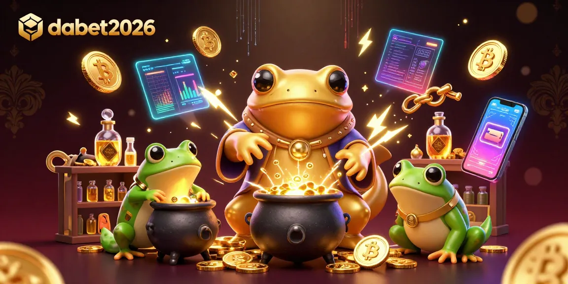 Experience dabet2026's vibrant casino adventure with alchemical characters and crypto elements.