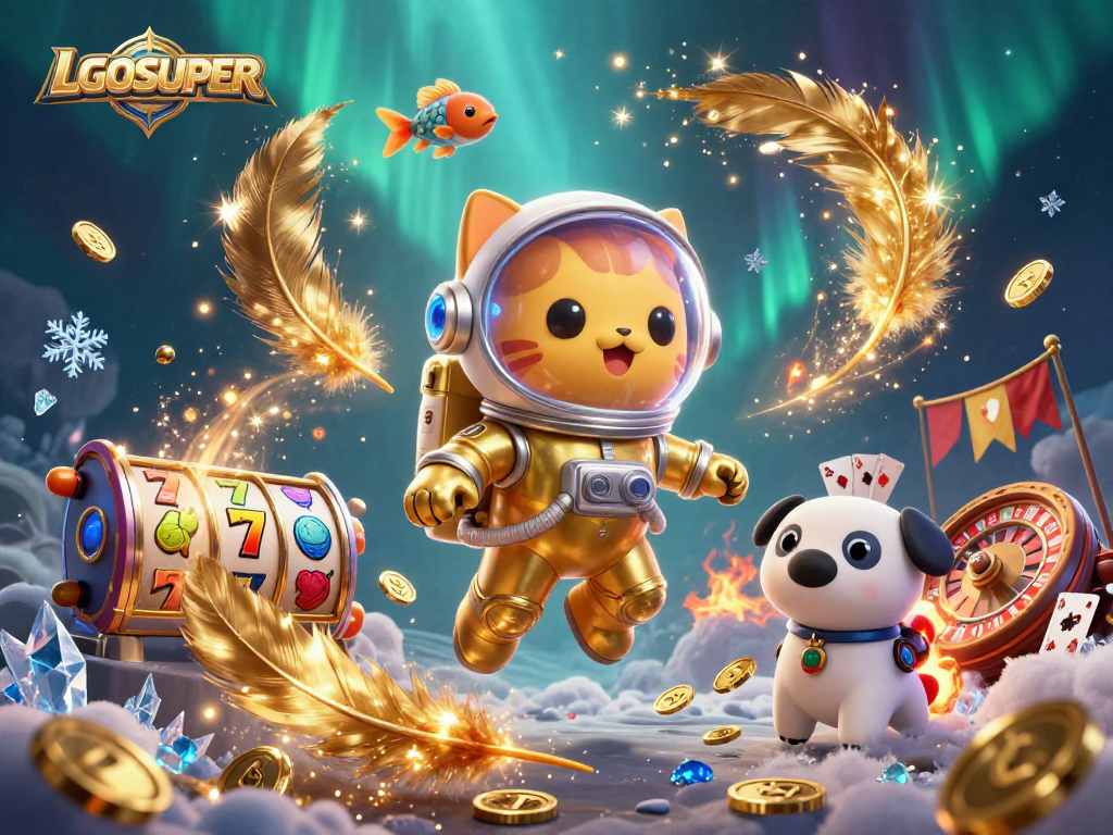 Experience exciting gaming with LGOSUPER's vibrant online casino atmosphere featuring dynamic symbols and characters.