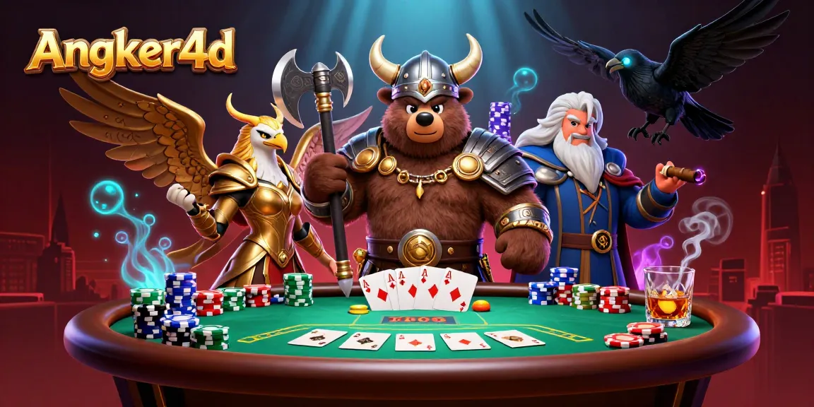 Mengalami keseruan taruhan di Angker4d dengan beruang Viking dan elang Valkyrie di meja poker.