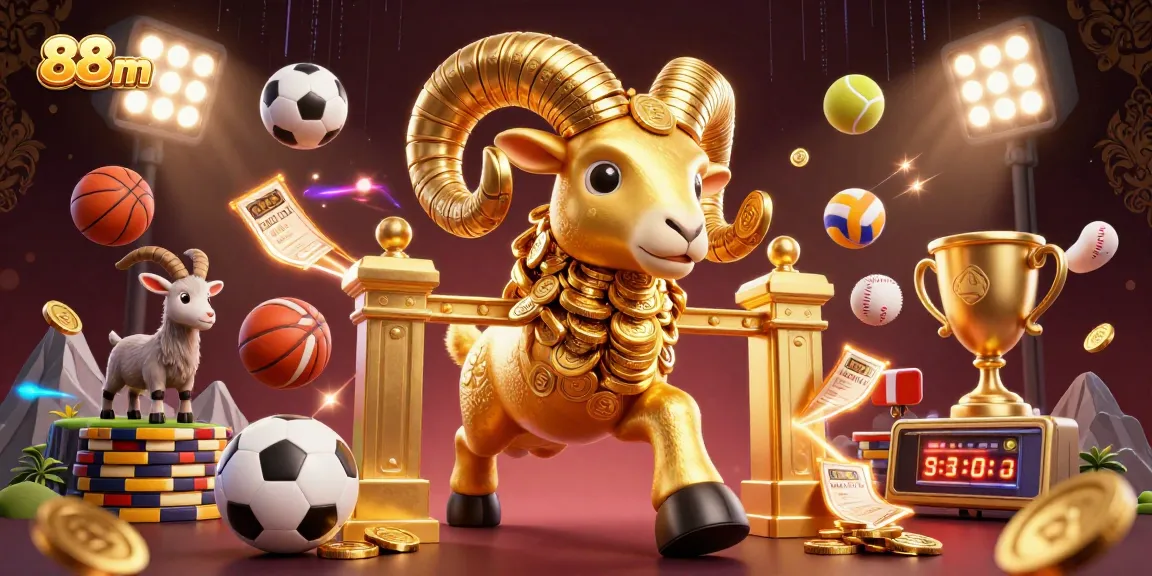 Experience thrilling gameplay with 88m, featuring a golden ram charging through a vibrant casino scene.