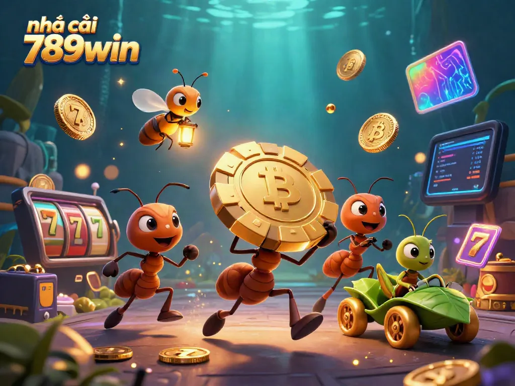 Engage with exciting gameplay at nhà cái 789win featuring ants on a heist with glowing poker chips