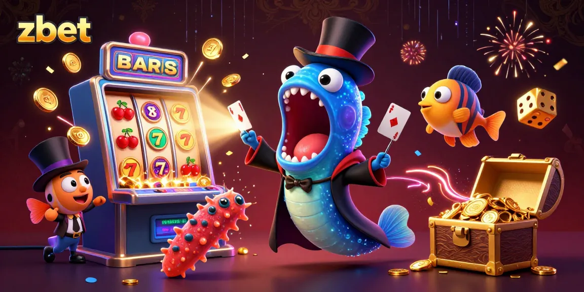 Experience thrilling zbet action with deep-sea characters and vibrant casino elements