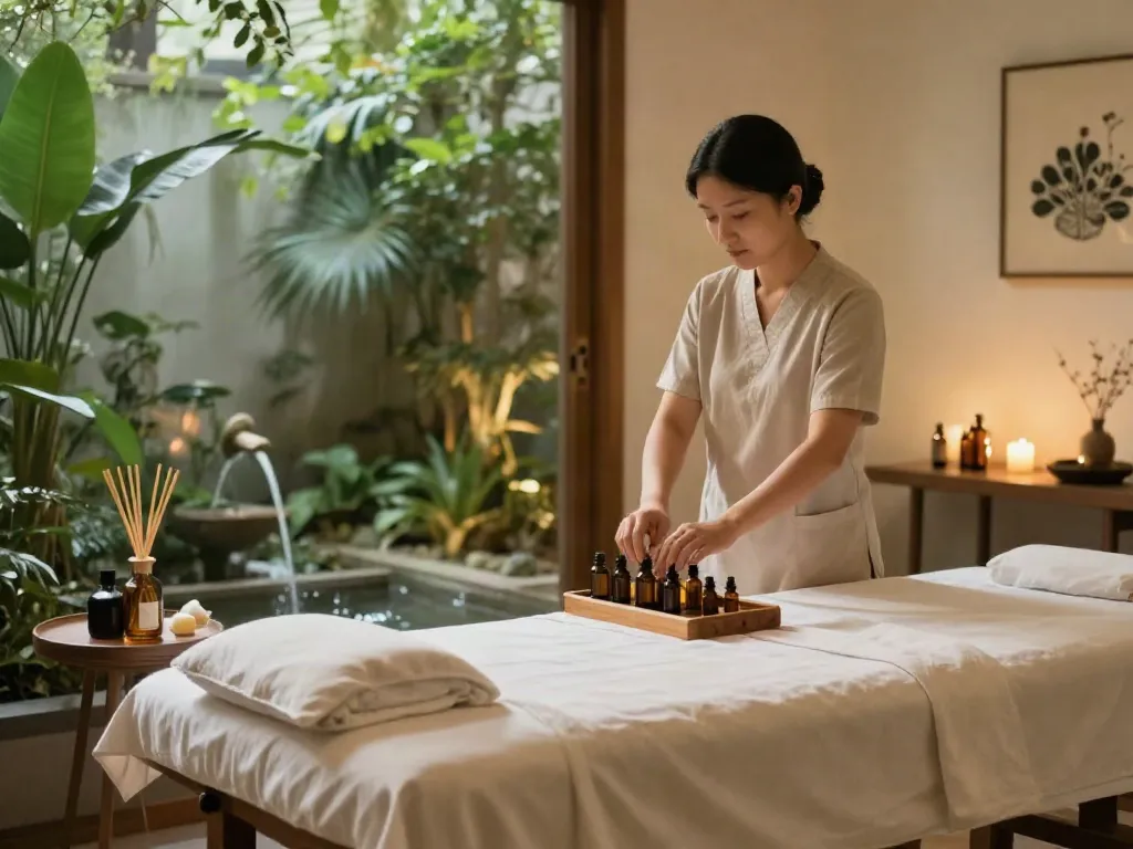 Experience relaxation with 성남출장안마 in a soothing massage therapy room.