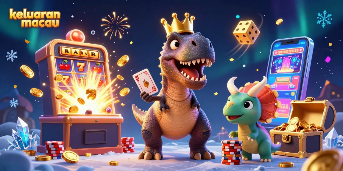 Catch the excitement of keluaran macau as T-Rex shuffles cards with his assistant pterodactyl amidst exploding casino devices.