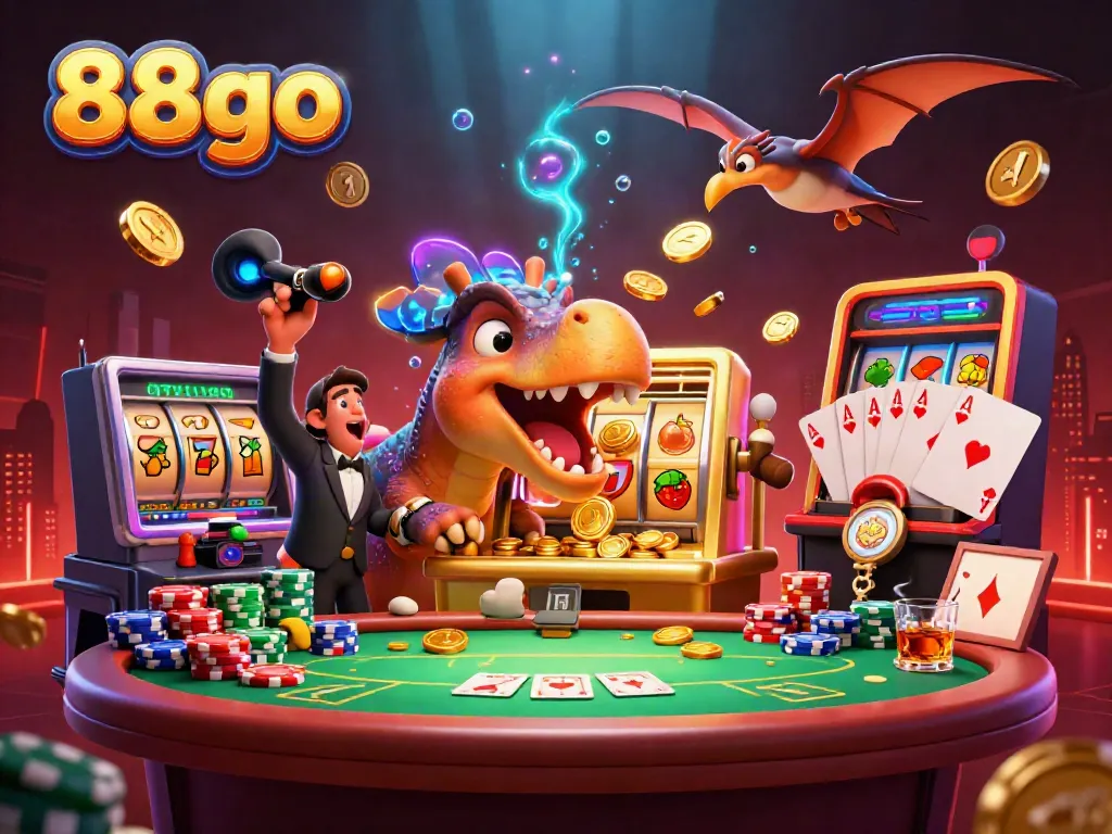 88go engaging gamblers with an exciting jackpot scene at a casino with colorful elements.