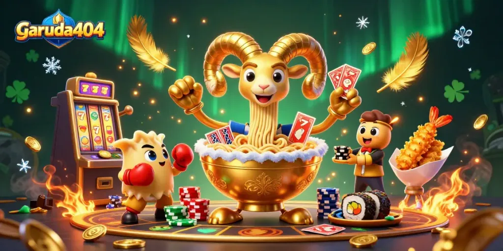 garuda404 reveals high-stakes action with vibrant characters in a captivating casino scene.