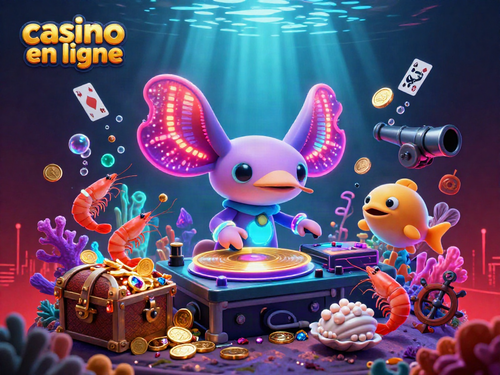 Célébrez l'excitation des jeux au casino en ligne avec une illustration intrigante et colorée.