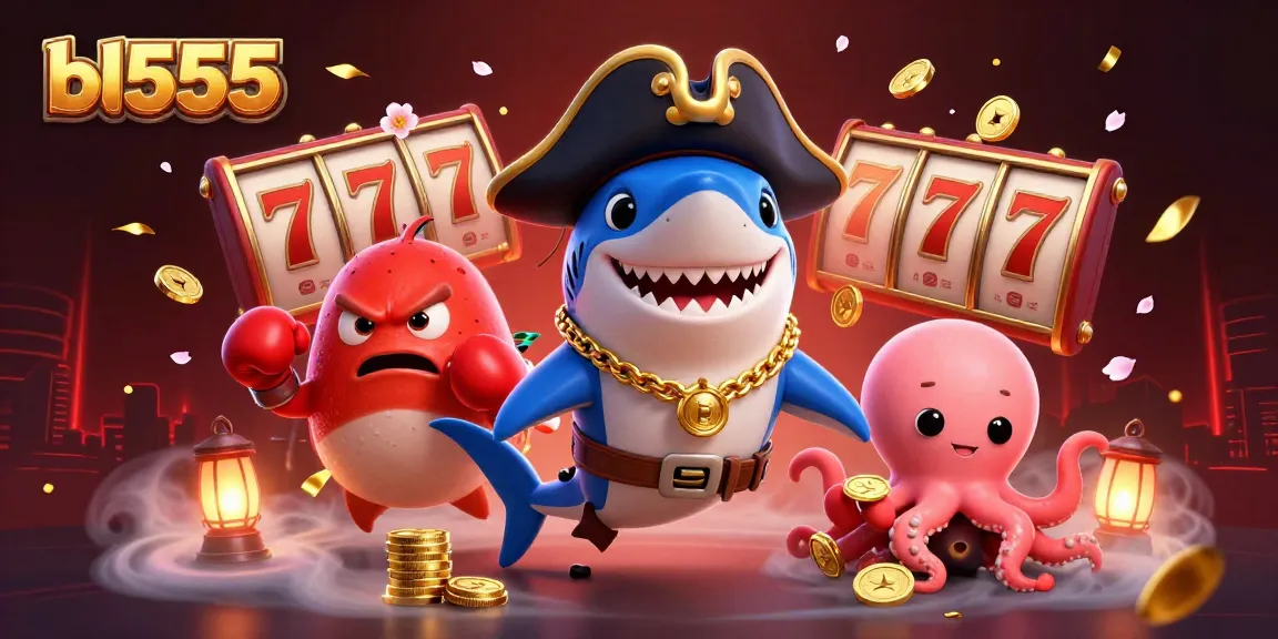 Spin the reels with bl555’s vibrant characters celebrating online casino excitement.