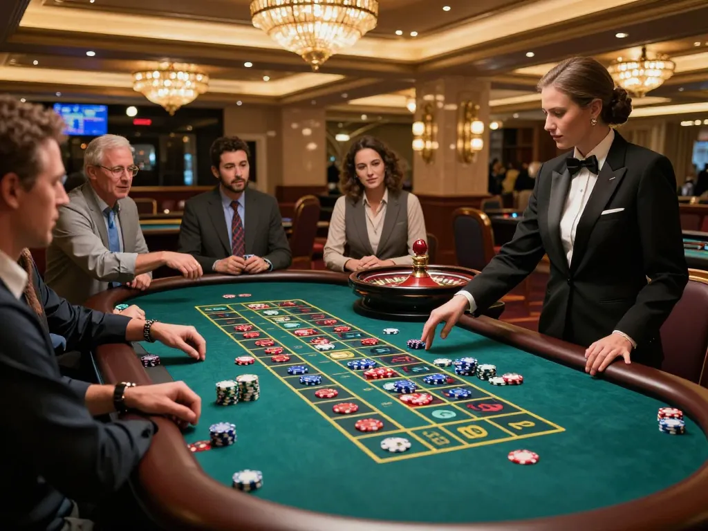 Engaging roulette gameplay at a casino, showcasing bestweddingbackdrops in a vibrant atmosphere with colorful chips