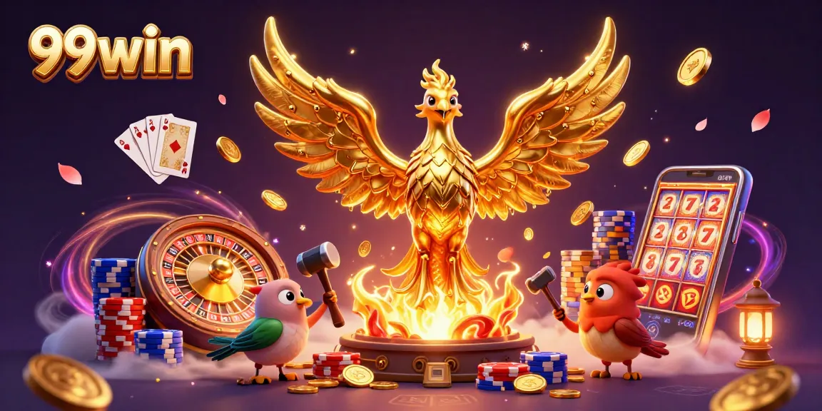 Experience thrilling wins at 99win casino with cascading coins and vibrant game elements.