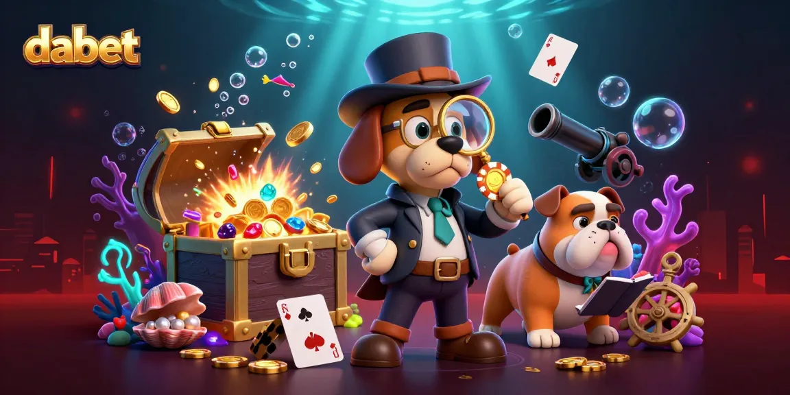 Dabet reveals winning clues in a colorful casino treasure hunt with playful characters in action.