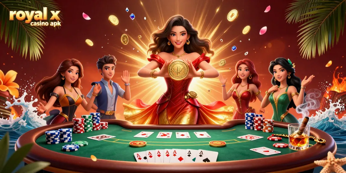 Experience winning gameplay in the royal x casino apk with vibrant visuals, poker elements, and luxurious detailing.