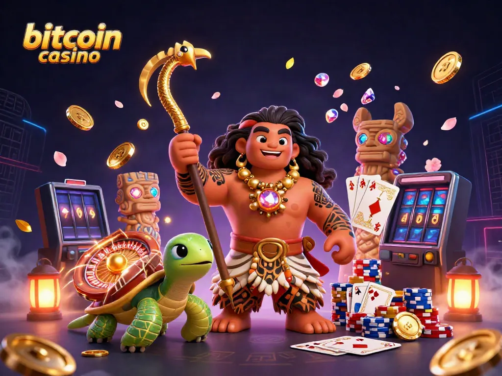 Experience the thrill of a bitcoin casino with vibrant characters and dynamic game elements.