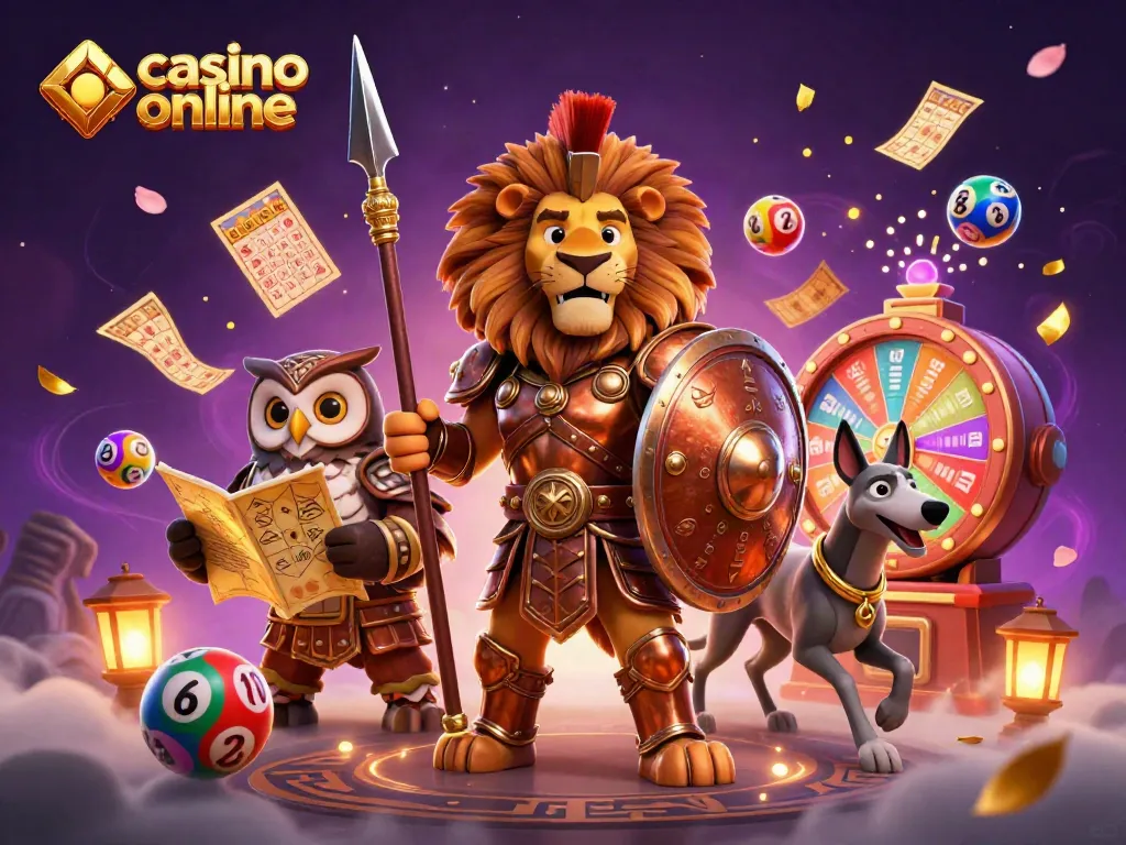 Un jugador en un casino online lanza bolas de lotería mientras busca la victoria en un entorno de juego vibrante.