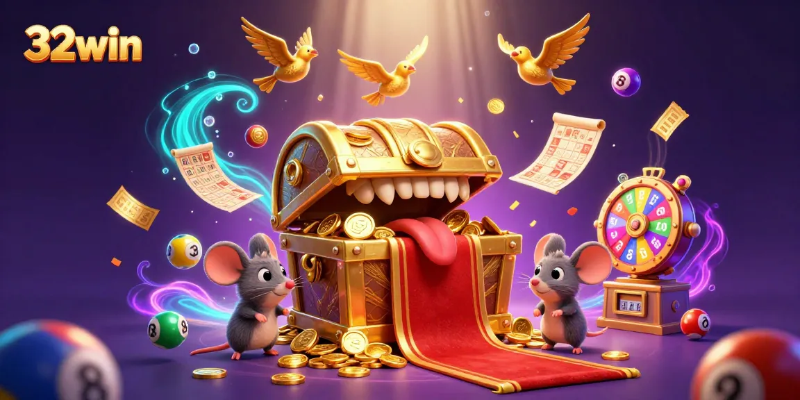 Spin and win with vibrant lottery balls showcasing 32win's thrilling casino experience