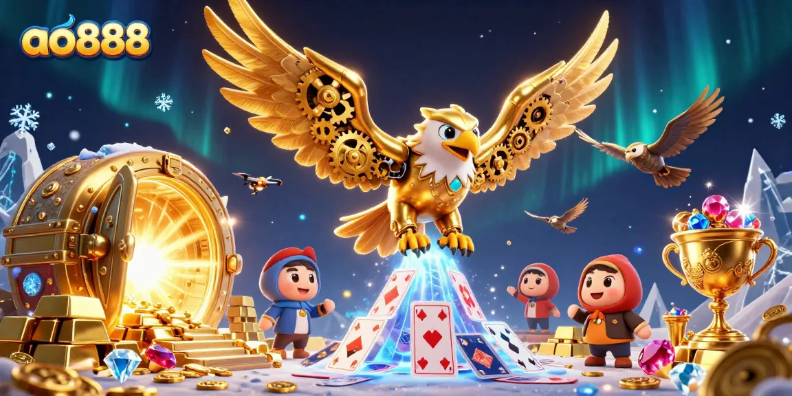 Experience thrilling wins at ao888 with a vibrant, ultra-detailed 3D illustration of casino elements.