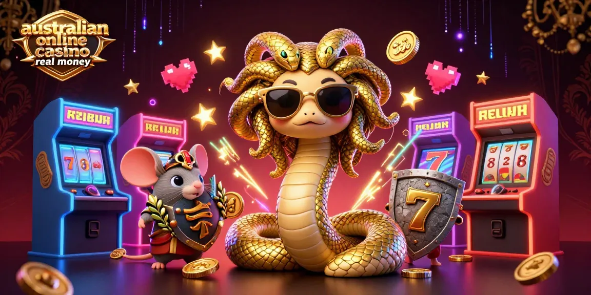 Experience the excitement of an australian online casino real money with colorful slot machines and dynamic game elements in this vibrant illustration.