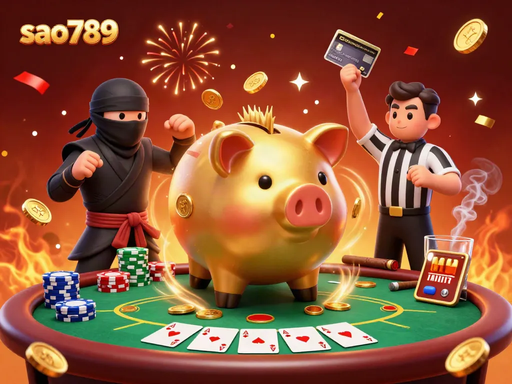Experience exciting wins with sao789 at a vibrant casino scene featuring animated characters and colorful poker elements.