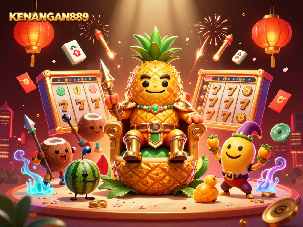 KENANGAN889's animated slot scene sparks excitement with vibrant characters, reels, and gaming elements.